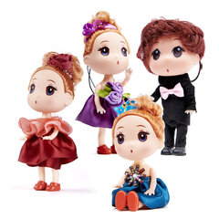 Lėlių namų lėlės 3 mergaitės + 1 berniukas, 12 cm kaina ir informacija | Žaislai mergaitėms | pigu.lt