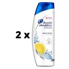 Шампунь Head&Shoulders Цитрус, 250 мл x 2 шт., упаковка цена и информация | Шампуни | pigu.lt