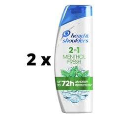 Шампунь Head&Shoulders Ментол 2в1, 225 мл. х 2 шт., упаковка цена и информация | Шампуни | pigu.lt