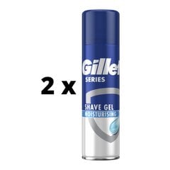 Гель для бритья GILLETTE Series Moisturizing, 200 мл x 2 шт., упаковка цена и информация | Косметика и средства для бритья | pigu.lt