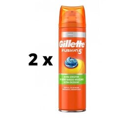 Гель для бритья Gillette Fusion Ultra Sensitive, 200 мл x 2 шт. упаковка цена и информация | Косметика и средства для бритья | pigu.lt