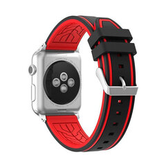 Силиконовый ремешок RACE для Apple Watch — черный/серый, 42/44/45 мм цена и информация | Аксессуары для смарт-часов и браслетов | pigu.lt