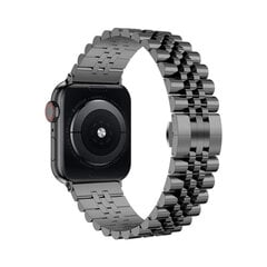 Ремешок из нержавеющей стали Jubilee для Apple Watch — черный, 42/44/45 мм цена и информация | Аксессуары для смарт-часов и браслетов | pigu.lt
