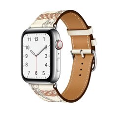 Кожаный ремешок Single Tour для Apple Watch — Blanc Print 42/44/45 мм цена и информация | Аксессуары для смарт-часов и браслетов | pigu.lt
