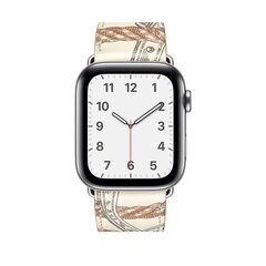 Кожаный ремешок Single Tour для Apple Watch — Blanc Print 42/44/45 мм цена и информация | Аксессуары для смарт-часов и браслетов | pigu.lt