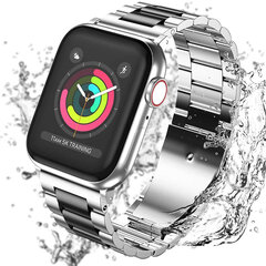 Ремешок из нержавеющей стали для Apple Watch — серебряный/черный 38/40/41 мм цена и информация | Аксессуары для смарт-часов и браслетов | pigu.lt