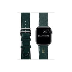 Zillionaire Apple Watch Кожаный ремешок Epsom  — Зеленый 42/44/45mm цена и информация | Аксессуары для смарт-часов и браслетов | pigu.lt