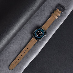 Кожаный ремешок для Apple Watch — Тёмно коричневый 42/44/45mm цена и информация | Аксессуары для смарт-часов и браслетов | pigu.lt