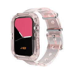 Противоударный чехол-ремешок Transparent для Apple Watch — Розовый 44mm цена и информация | Аксессуары для смарт-часов и браслетов | pigu.lt