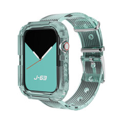 Противоударный чехол-ремешок Transparent для Apple Watch — Зеленый 44mm цена и информация | Аксессуары для смарт-часов и браслетов | pigu.lt