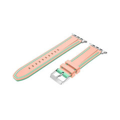 Силиконовый Ремешок RACE для Apple Watch — Розовый/Неоново-Зеленый 42/44/45мм цена и информация | Аксессуары для смарт-часов и браслетов | pigu.lt