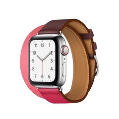 Double Tour Кожаный ремешок для Apple Watch — Wine Rose 42/44/45мм цена и информация | Аксессуары для смарт-часов и браслетов | pigu.lt