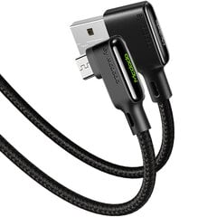 "Mcdodo" klijų kampinis kabelis, greitas įkrovimas 90° LED micro USB 1,8 m juodas CA-7530 kaina ir informacija | Laidai telefonams | pigu.lt
