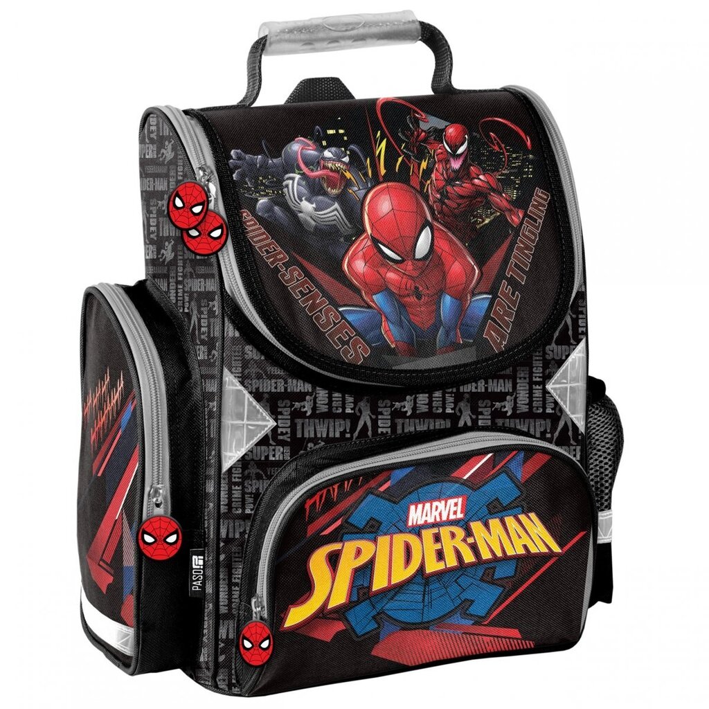 5 elementų mokyklinis rinkinys: Mokyklinė kuprinė Spiderman + penalas + krepšys + pietų dėžutė + gertuvė цена и информация | Kuprinės mokyklai, sportiniai maišeliai | pigu.lt