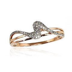Золотое кольцо для женщин Diamond Sky Sea Wave II 4752263018181 цена и информация | Кольца | pigu.lt