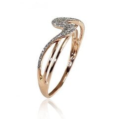 Auksinis žiedas moterims Diamond Sky Sea Wave II 4752263018181 kaina ir informacija | Žiedai | pigu.lt