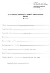 Statinio techninis pasas, 1 priedas, A4, 8 lapai kaina ir informacija | Sąsiuviniai ir popieriaus prekės | pigu.lt