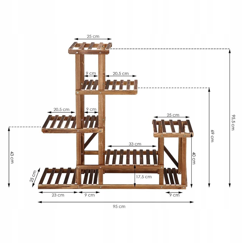 Stovas gėlėms Springos, 90x20x95,5 cm kaina ir informacija | Gėlių stovai, vazonų laikikliai | pigu.lt