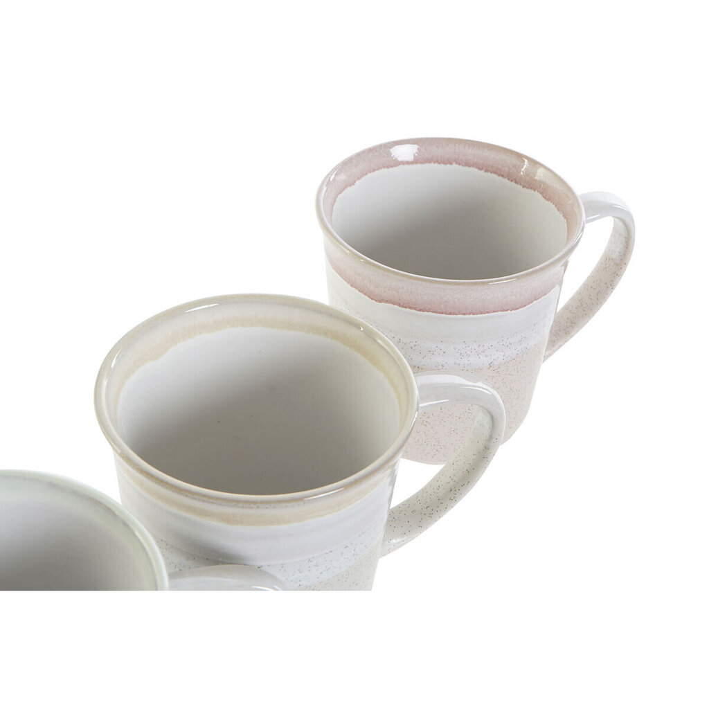 DKD Home Decor puodelis pilkas, Rusvai gelsva rožinis, žalias,Keramikos dirbinys 360 ml (4 vnt.) kaina ir informacija | Taurės, puodeliai, ąsočiai | pigu.lt