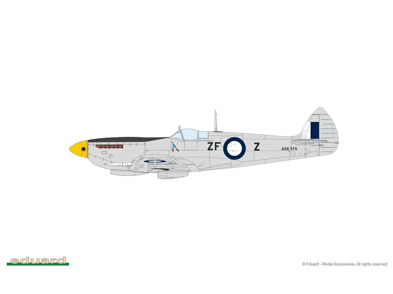 Surenkamas modelis Eduard Spitfire Mk.VIII Weekend edition, 1/72, 7462 kaina ir informacija | Konstruktoriai ir kaladėlės | pigu.lt