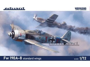 Сборная модель Eduard - Fw 190A-8 standard wings Weekend edition, 1/72, 7463 цена и информация | Конструкторы и кубики | pigu.lt