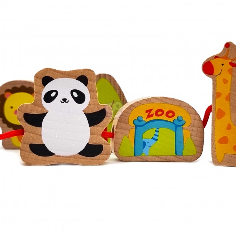Medinės kaladėlės - Zoologijos sodas kaina ir informacija | Žaislai kūdikiams | pigu.lt