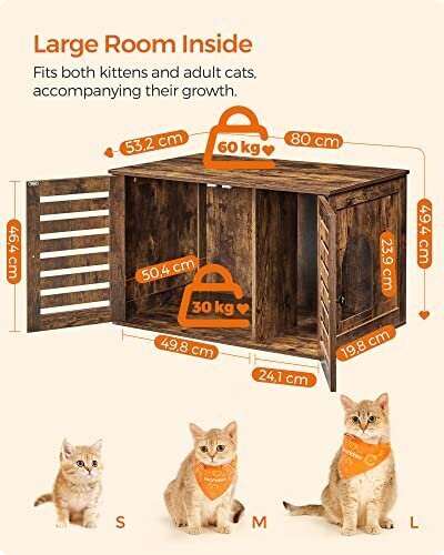 Tualetas katėms - spintelė, ruda kaina ir informacija | Kačių tualetai | pigu.lt