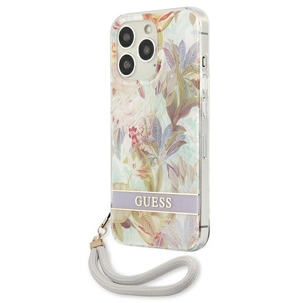 Guess GUHCP13LHFLSU skirtas iPhone 13 Pro / 13 6.1", violetinis kaina ir informacija | Telefono dėklai | pigu.lt