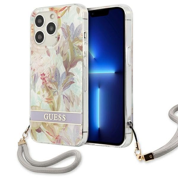 Guess GUHCP13LHFLSU skirtas iPhone 13 Pro / 13 6.1", violetinis kaina ir informacija | Telefono dėklai | pigu.lt