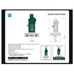 Skaitmeninis gylio matuoklis Insize (0-25 mm) kaina ir informacija | Insize Santechnika, remontas, šildymas | pigu.lt