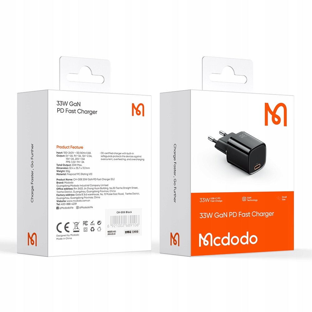 Mcdodo Nano CH-0081 kaina ir informacija | Krovikliai telefonams | pigu.lt