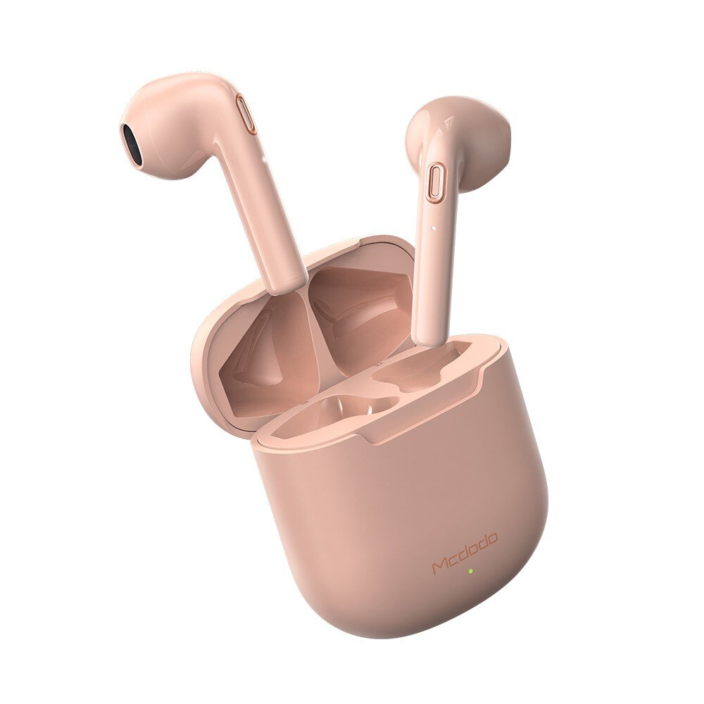 Belaidės ausinės su belaidžio įkrovimo dėklu "Dynamic BT 5" rožinės spalvos Mcdodo kaina ir informacija | Ausinės | pigu.lt