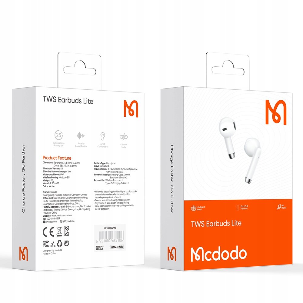 Mcdodo Headphones kaina ir informacija | Ausinės | pigu.lt