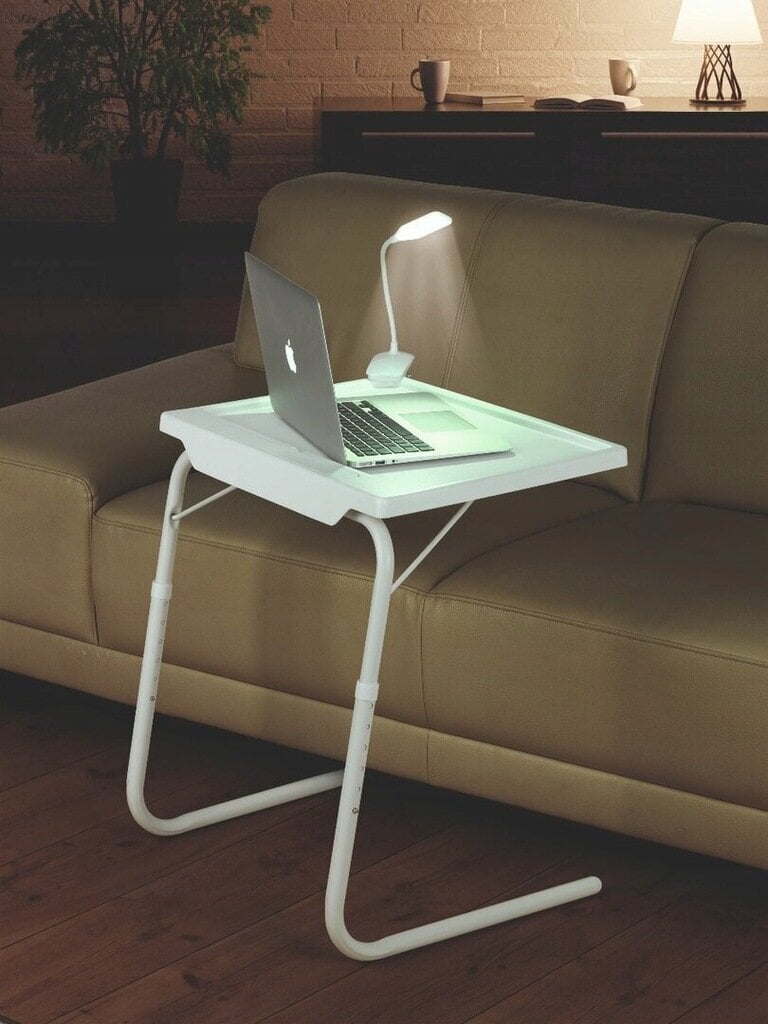 Nešiojamojo kompiuterio staliukas su LED lempa kaina ir informacija | Kompiuteriniai, rašomieji stalai | pigu.lt