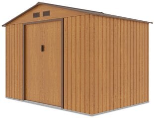 Metalinis įrankių namelis HUDSON 9x6 oak brown kaina ir informacija | Sodo nameliai, malkinės, pastogės | pigu.lt