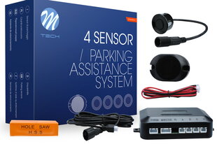 Parkavimosi pagalbos sistema - CP6 su garsiniu signalu ir jungtimis - juoda M-TECH - JUTIKLAI kaina ir informacija | Parkavimo sistemos | pigu.lt