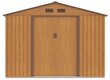 Metalinis įrankių namelis HUDSON 9x10 oak brown kaina ir informacija | Sodo nameliai, malkinės, pastogės | pigu.lt