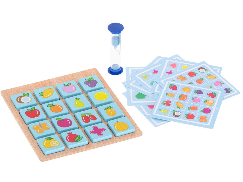 Medinis dėlionės stalo žaidimas atminties vaisiai ir formos kaina ir informacija | Lavinamieji žaislai | pigu.lt