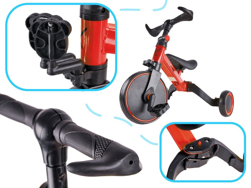 Trike Fix Mini krosinis triratukas 3in1 su pedalais raudonos spalvos kaina ir informacija | Triratukai | pigu.lt