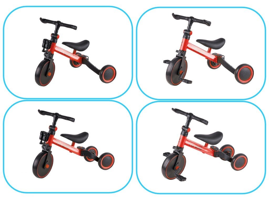 Trike Fix Mini krosinis triratukas 3in1 su pedalais raudonos spalvos kaina ir informacija | Triratukai | pigu.lt