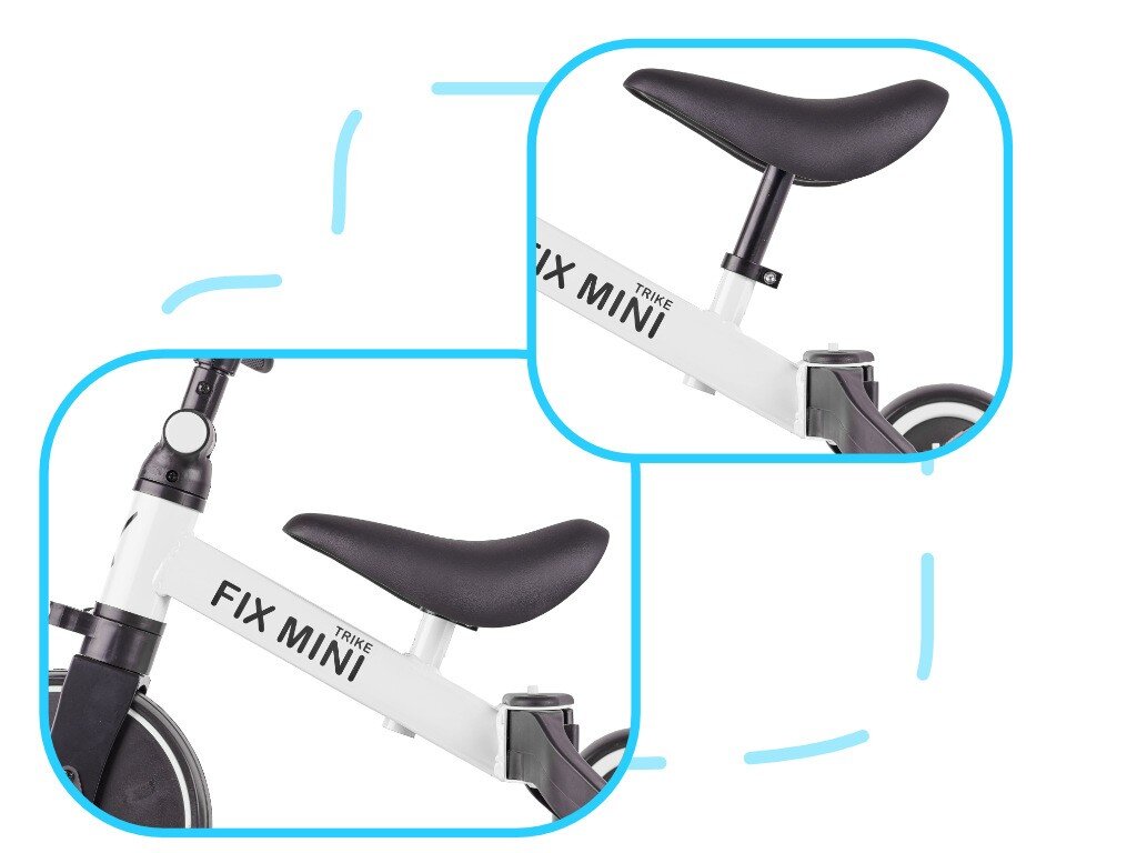 Trike Fix Mini krosinis triratukas 3in1 su pedalais baltas kaina ir informacija | Triratukai | pigu.lt