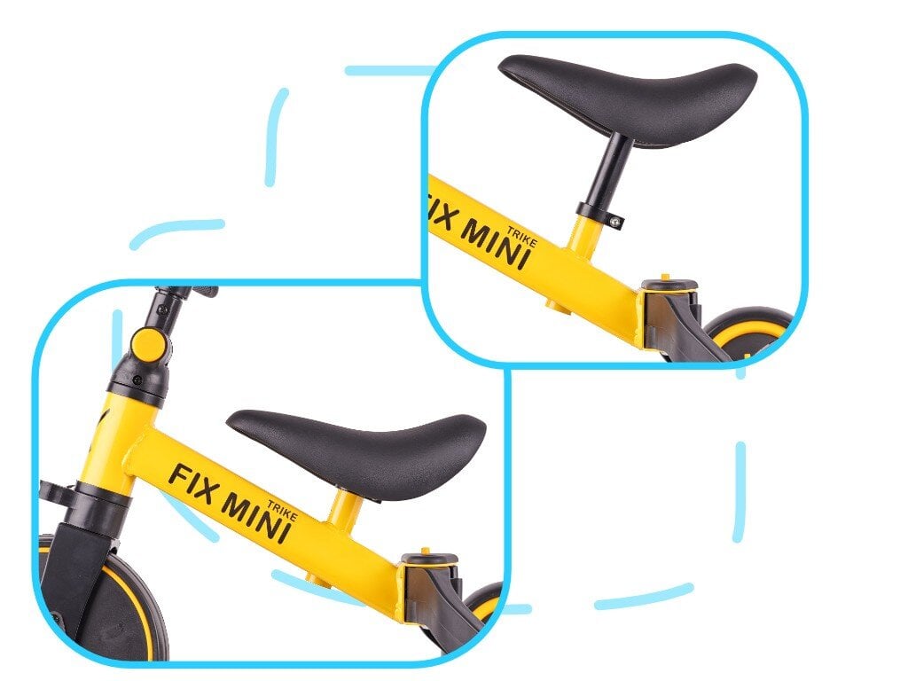 Trike Fix Mini krosinis triratukas 3in1 su pedalais geltonas kaina ir informacija | Triratukai | pigu.lt