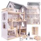 Medinis lėlių namelis su baldais, 80cm kaina ir informacija | Žaislai mergaitėms | pigu.lt
