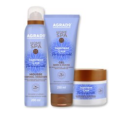 Higienos rinkinys Agrado Home Spa Japanese Care: dušo želė, 250ml + kūno šveitiklis, 200ml + kūno losjonas, 200ml  kaina ir informacija | Dušo želė, aliejai | pigu.lt