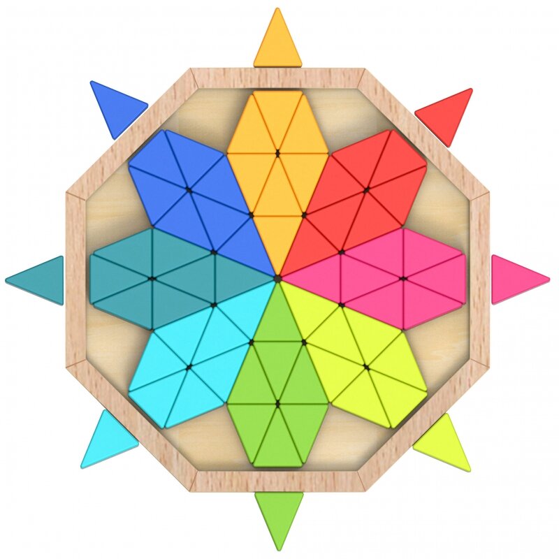 Aštuonkampė medinė dėlionė - mozaika цена и информация | Dėlionės (puzzle) | pigu.lt