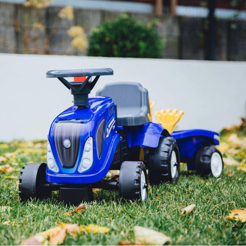 Minamas pedalais traktorius su priekaba, mėlynas цена и информация | Žaislai berniukams | pigu.lt