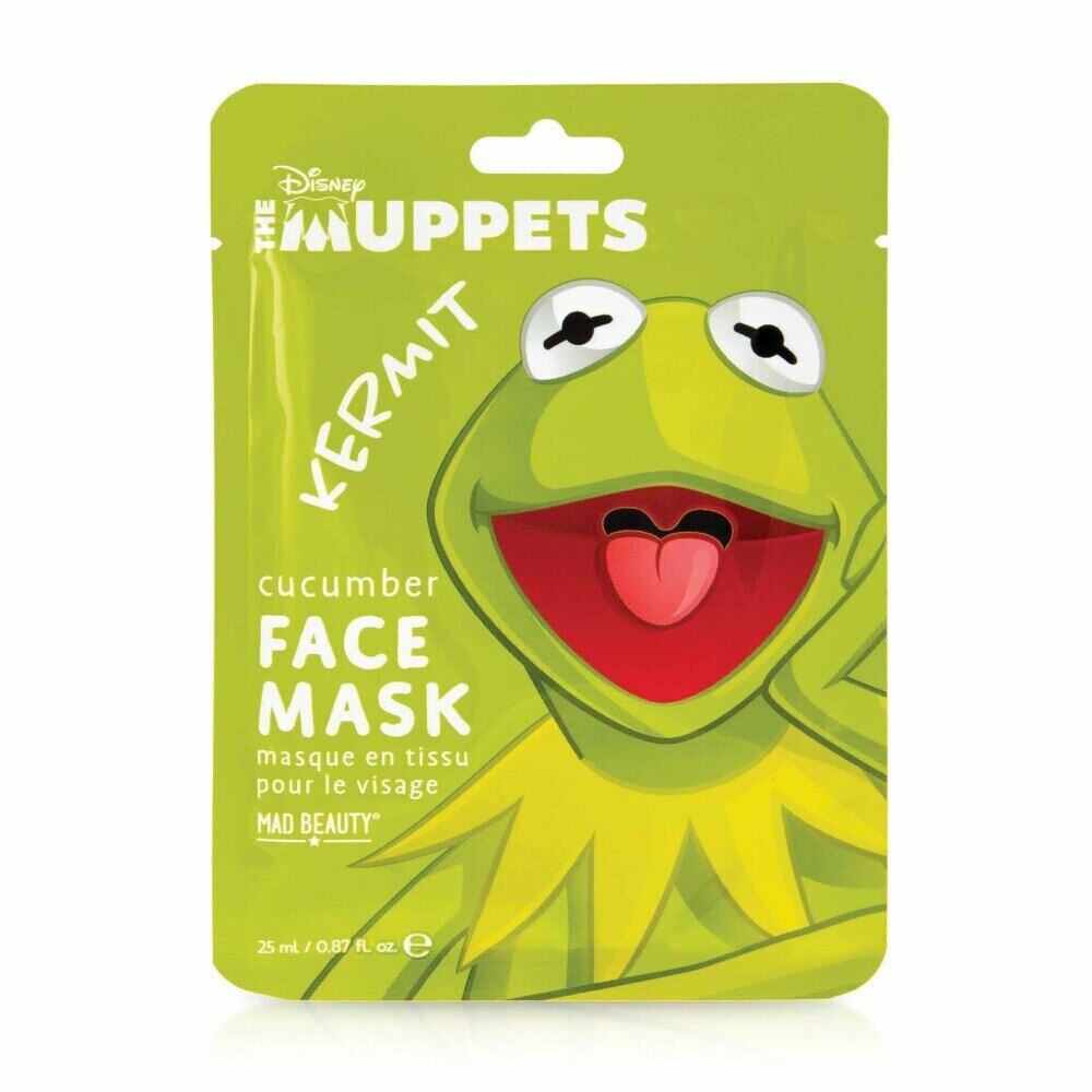 Veido kaukė Mad Beauty The Muppets Kermit, 25 ml kaina ir informacija | Veido kaukės, paakių kaukės | pigu.lt
