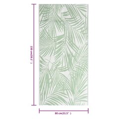 vidaXL Lauko kilimas, žalios spalvos, 80x150cm, PP kaina ir informacija | Kilimai | pigu.lt