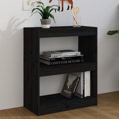 vidaXL Spintelė knygoms/kambario pertvara, juoda, 60x30x71,5cm, pušis цена и информация | Полки | pigu.lt