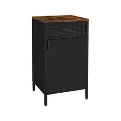 Шкаф черный/коричневый цвет LSC101B01 цена и информация | Прикроватные тумбочки | pigu.lt